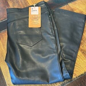 Leather Cult Black Men’s soft Napa Leather Pants NWTs 44” waist